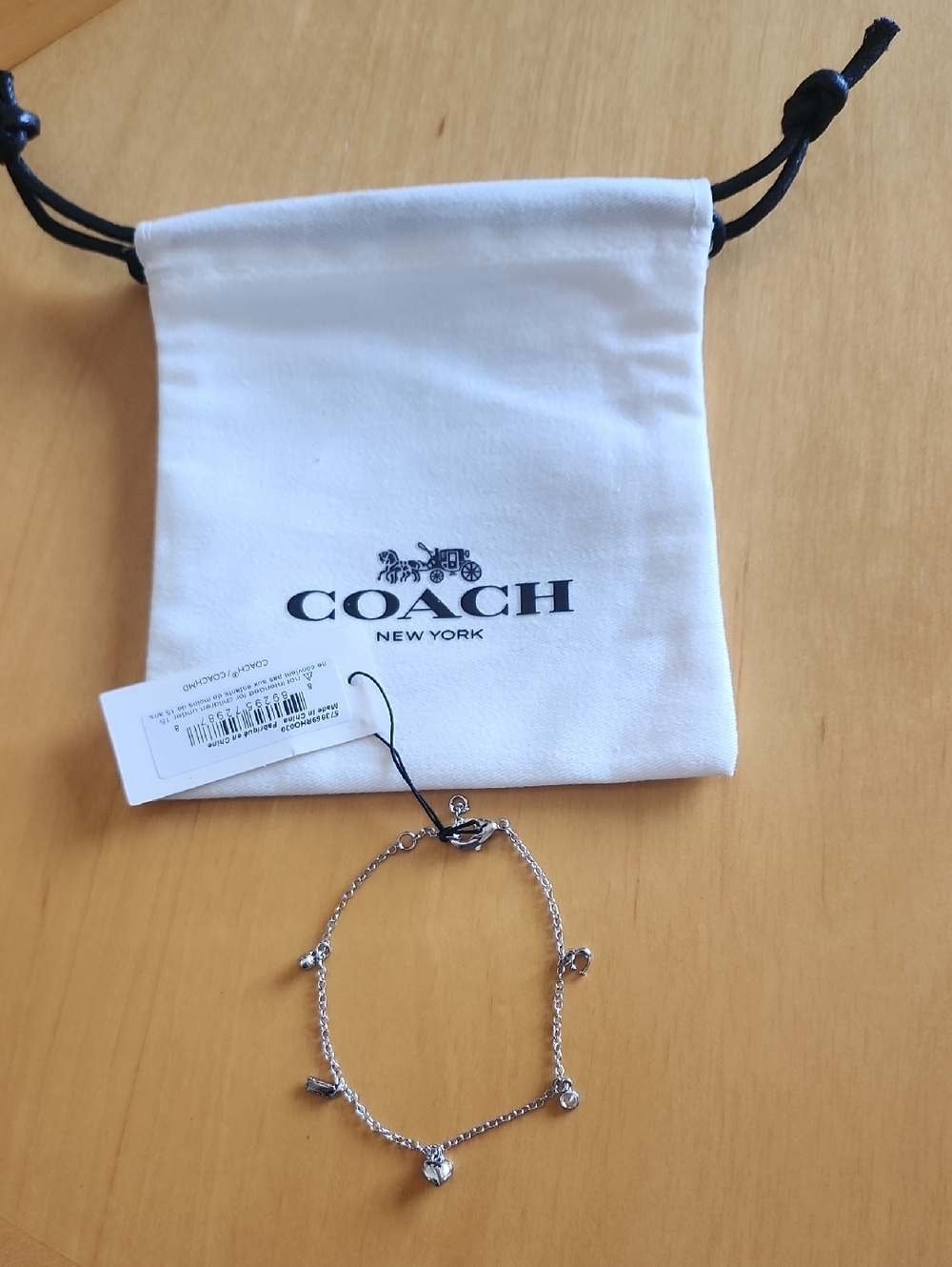 COACH silver Charm Bracelet, New!